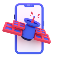 Web Optimization 3D icon concept. 3d illustration of mobile internet connection png