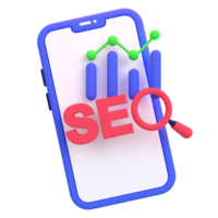 Web Optimization 3D icon concept. 3d illustration of mobile SEO optimization png