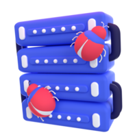 Web Optimization 3D icon concept. 3d illustration of server bug png