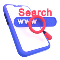 Web Optimization 3D icon concept. 3d illustration of searching for internet png