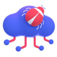 Web Optimization 3D icon concept. 3d illustration of cloud hosting bug png