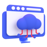 Web Optimization 3D icon concept. 3d illustration of cloud computing png