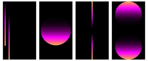 Abstract Gradient Poster Background Set. A minimalist cover template with a bright perspective of a collection of geometric shapes. vector