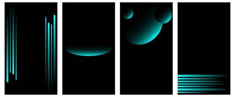 Abstract Gradient Poster Background Set. A minimalist cover template with a bright perspective of a collection of geometric shapes. Perfect design for social media, cover, banner, flyer vector