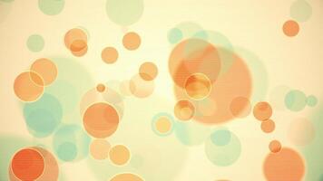 Retro bokeh spheres background in warm vintage summer teal and orange colors. Full HD and looping summery abstract motion background animation. video