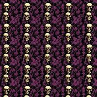 Skulls and bones arranged in a continuous pattern over a dark, gothic, and unsettling backdrop. For textile, clothing, bedding, printing, and Halloween vector