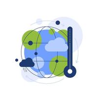 Global warming, ecological problems,Climate change world,Earth globe with clouds vector