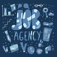 Job search concept. design text and signs. vector