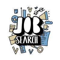 Job search concept. design text and signs. vector