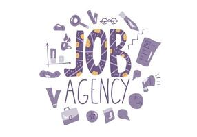 Job search concept. design text and signs. vector
