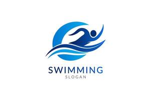 Swimming abstract logo isolated on a white background vector