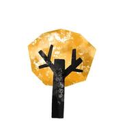 Set of autumn colored trees on isolated background. Children's s vector