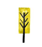 Set of autumn colored trees on isolated background. Children's s vector