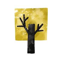 Set of autumn colored trees on isolated background. Children's s vector