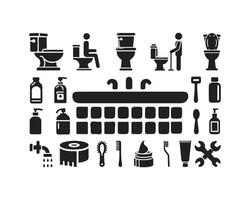 toilet icons set. vector