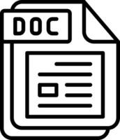DOC Line Icon Design vector