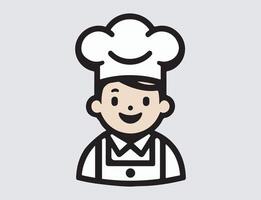 Cartoon Male chef icon, cute chef logo. vector