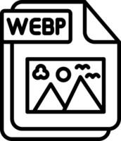 WEBP Line Icon Design vector