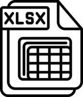 XLSX Line Icon Design vector