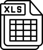 XLS Line Icon Design vector