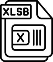 XLSB Line Icon Design vector