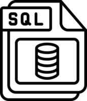 SQL Line Icon Design vector
