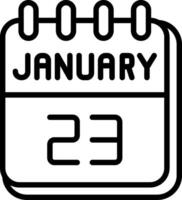 23 January Line Icon Design vector