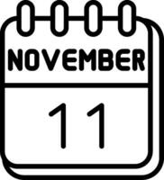 11 November Line Icon Design vector