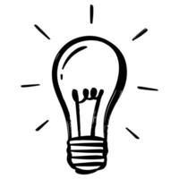 Doodle sketch style of Hand drawn light bulb icon illustration for concept design. vector