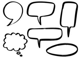 Doodle sketch style of speech bubbles hand drawn illustration. for concept design. vector