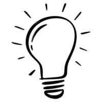 Doodle sketch style of Hand drawn light bulb icon illustration for concept design. vector