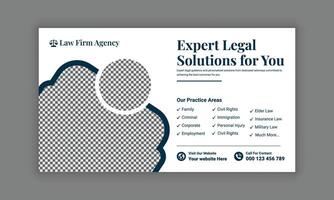 Law firm services social media post design or law consulting web banner template, and Instagram post or square flyer template vector
