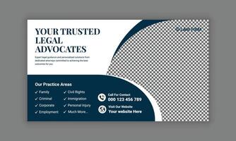 Law firm services social media post design or law consulting web banner template, and Instagram post or square flyer template vector