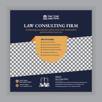 Law firm services Social media posts and law consulting square flyer or web banner template design., law consultation web banner. vector