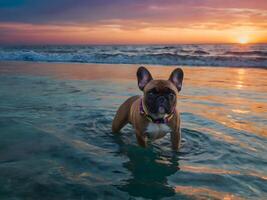 dog at the beach photo