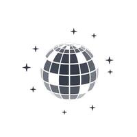 Disco ball in 3d style isolated on white background. 3d disco ball background with stars and glitter. Music dance illustration. vector