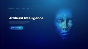 Artificial intelligence, smart network digital technology. Information artificial neural network technology concept. Smart learning and Data science. vector