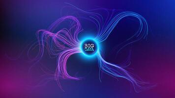 Neural network abstract digital background. Technology background, data science. Artificial intelligence background. with data flow lines. vector