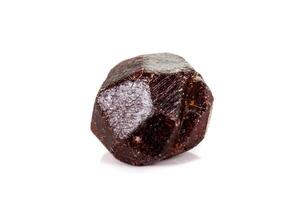macro mineral stone Garnet, on a white background photo