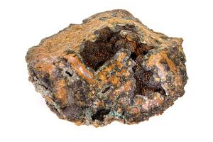 Macro stone mineral quartz with chlorite on a white background photo