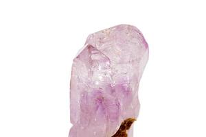 Amethyst Crystal Druse macro mineral on white background photo