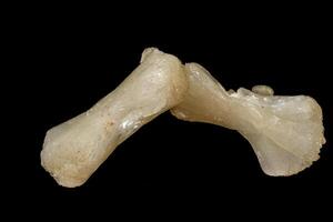 Macro of a stone Stilbite mineral on a black background photo