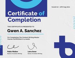 Online Course Certificate Template