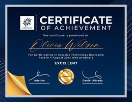 Bootcamp Creative Technology Certificate of Achievement template