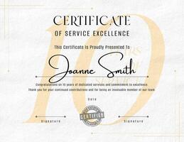Minimalist 10 Years of Service Award Certificate template