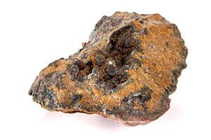 Macro stone mineral quartz with chlorite on a white background photo
