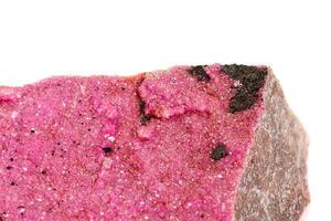 Macro stone Spherocobaltite mineral on white background photo