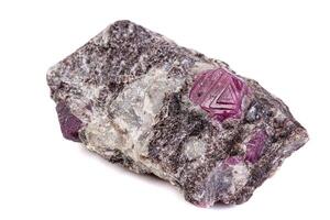 macro mineral stone ruby on a white background photo