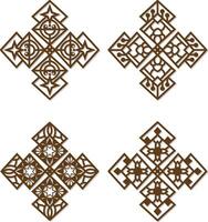 Cnc Laser Cut Moroccan wall Art Metal Geometric Shapes design set vector