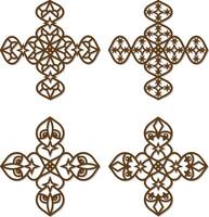 Cnc Laser Cut Moroccan wall Art Metal Geometric Shapes design set vector